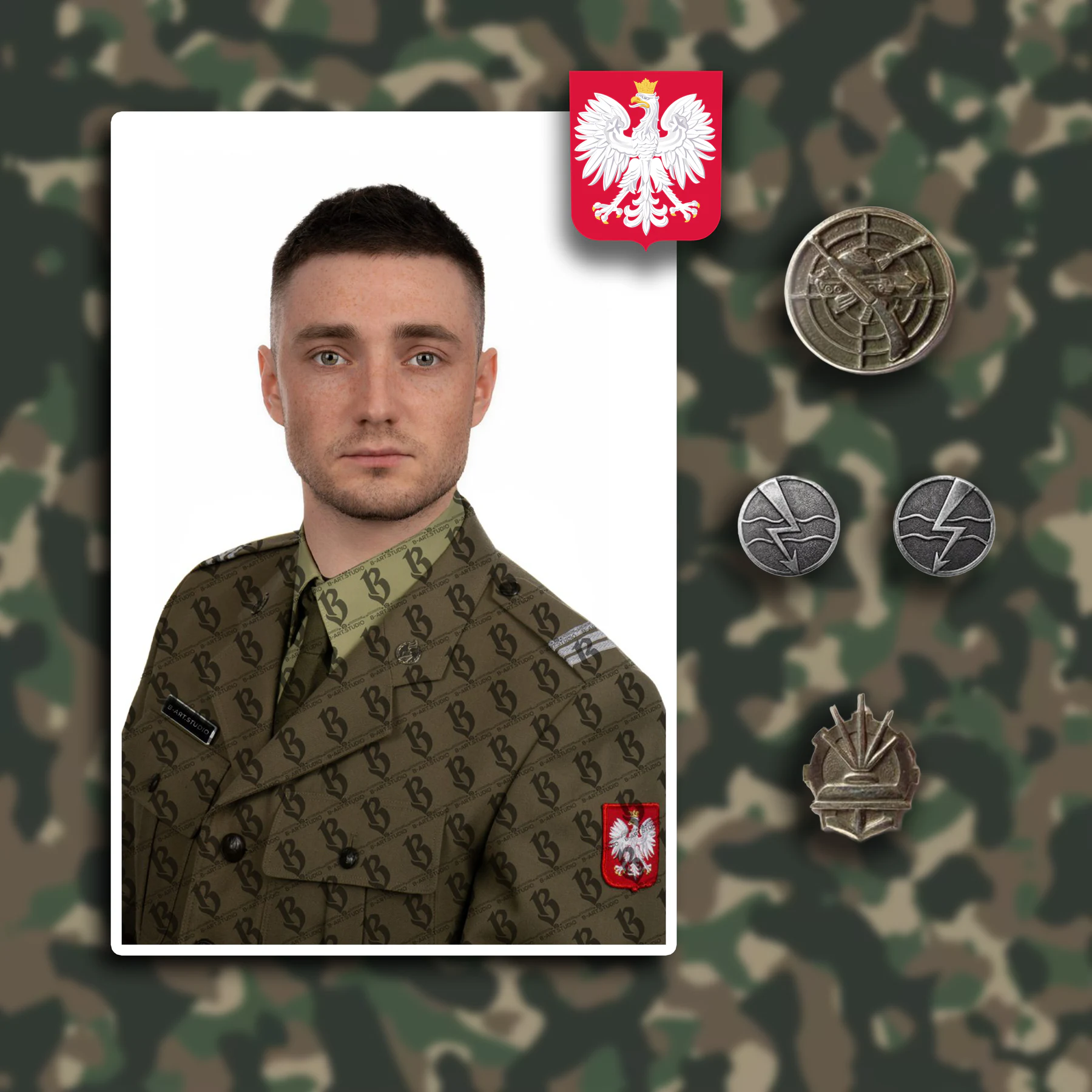 Zdjęcie do akt wojskowych 6 × 9 cm - online i w Studio - Fotograf Tczew B-Art.Studio